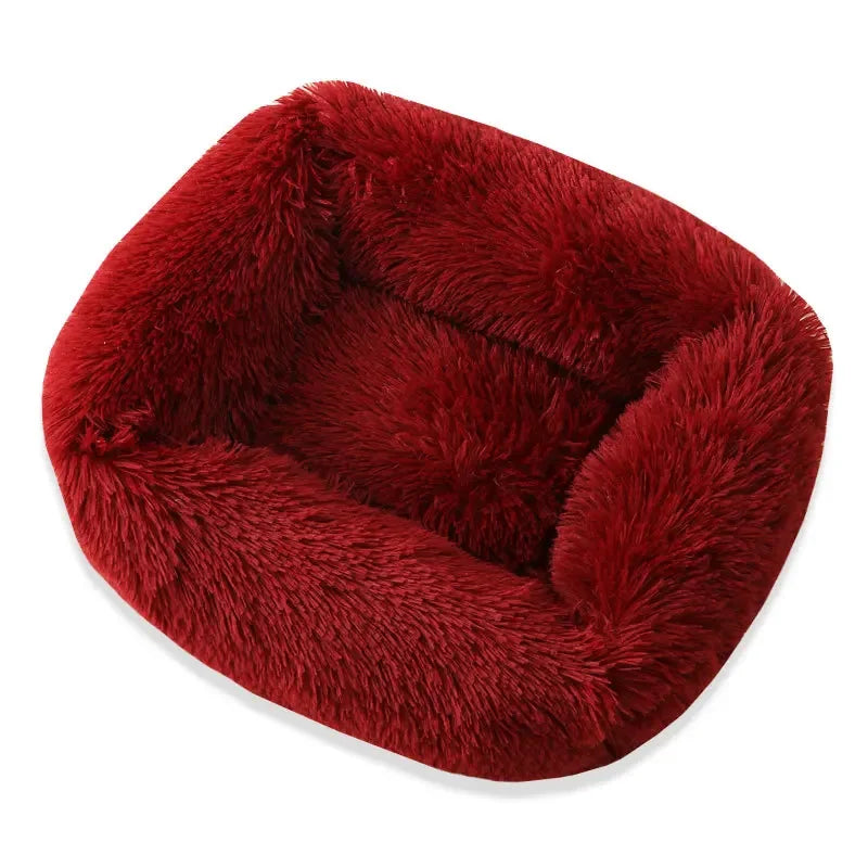 Cama Cuadrada de Felpa para Perros y Gatos – Suave, Cálida y Antideslizante