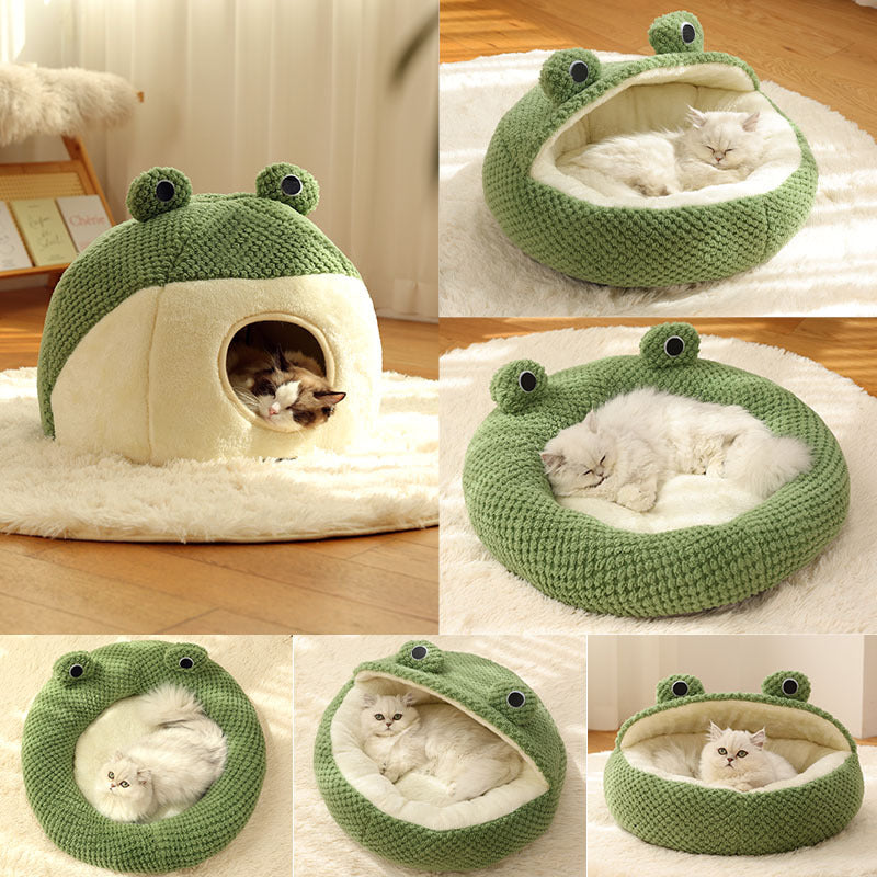 Cama Nido para Gatos BPEDT – Diseño Divertido en Forma de Rana