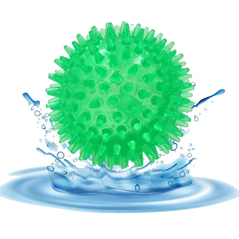 Pelota de goma TPR para perros – Limpieza dental y juego interactivo