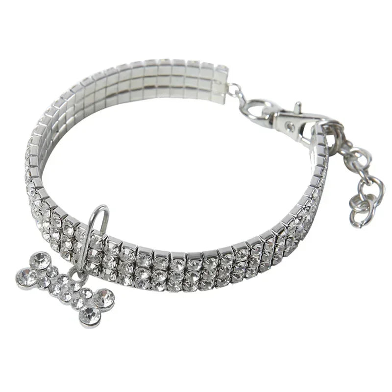Collar Brillante con Diamantes de Imitación para Perros – Elegancia y brillo para tu mascota en cada paseo