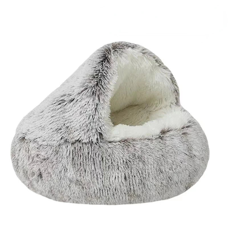 Cama Redonda de Felpa para Gatos y Perros Pequeños – Suavidad, calidez y confort en un diseño moderno y acogedor