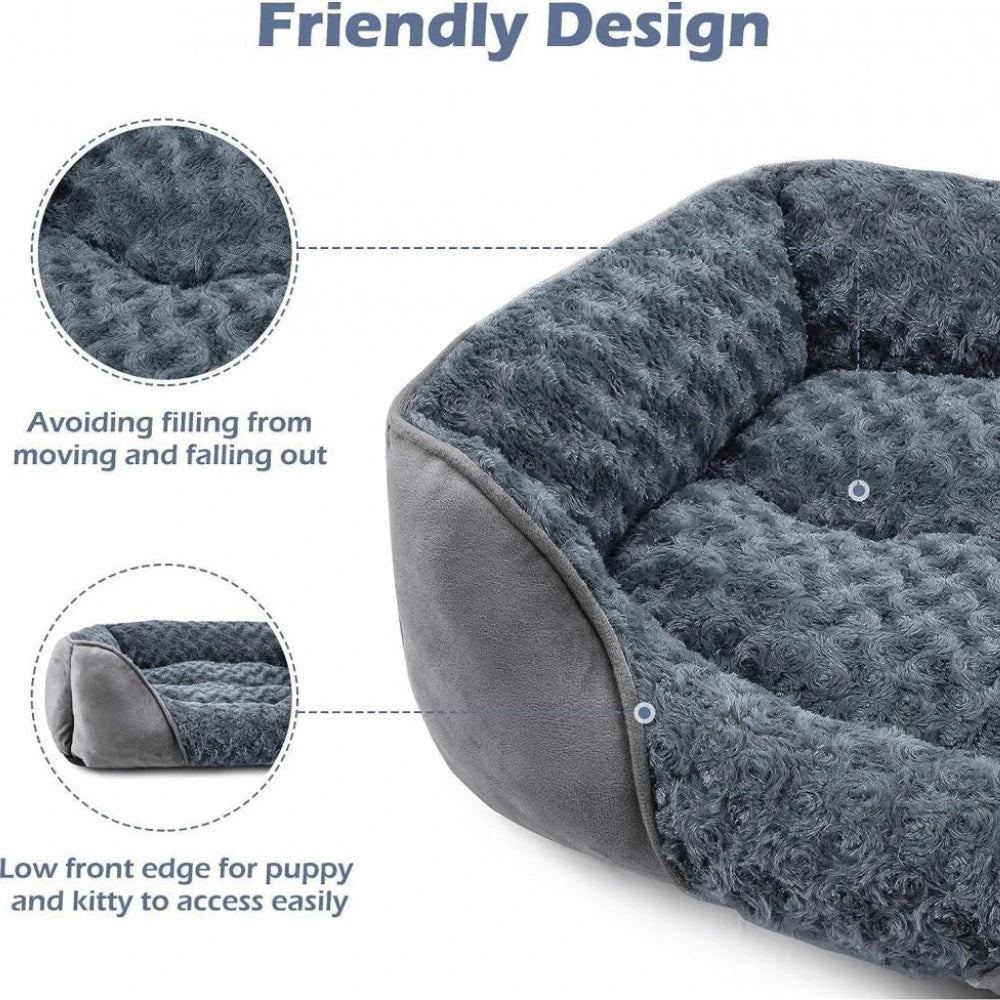 Cama Rectangular de Felpa BPEDT – Cálida y Acogedora para Invierno