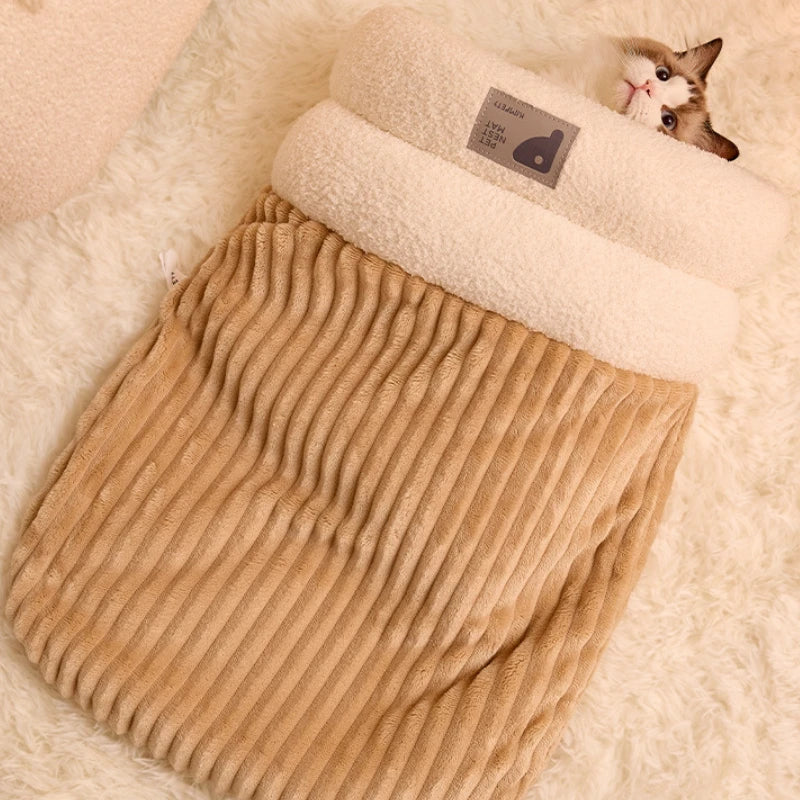 Saco Cueva para Gatos – Cálido, Suave y Semicerrado
