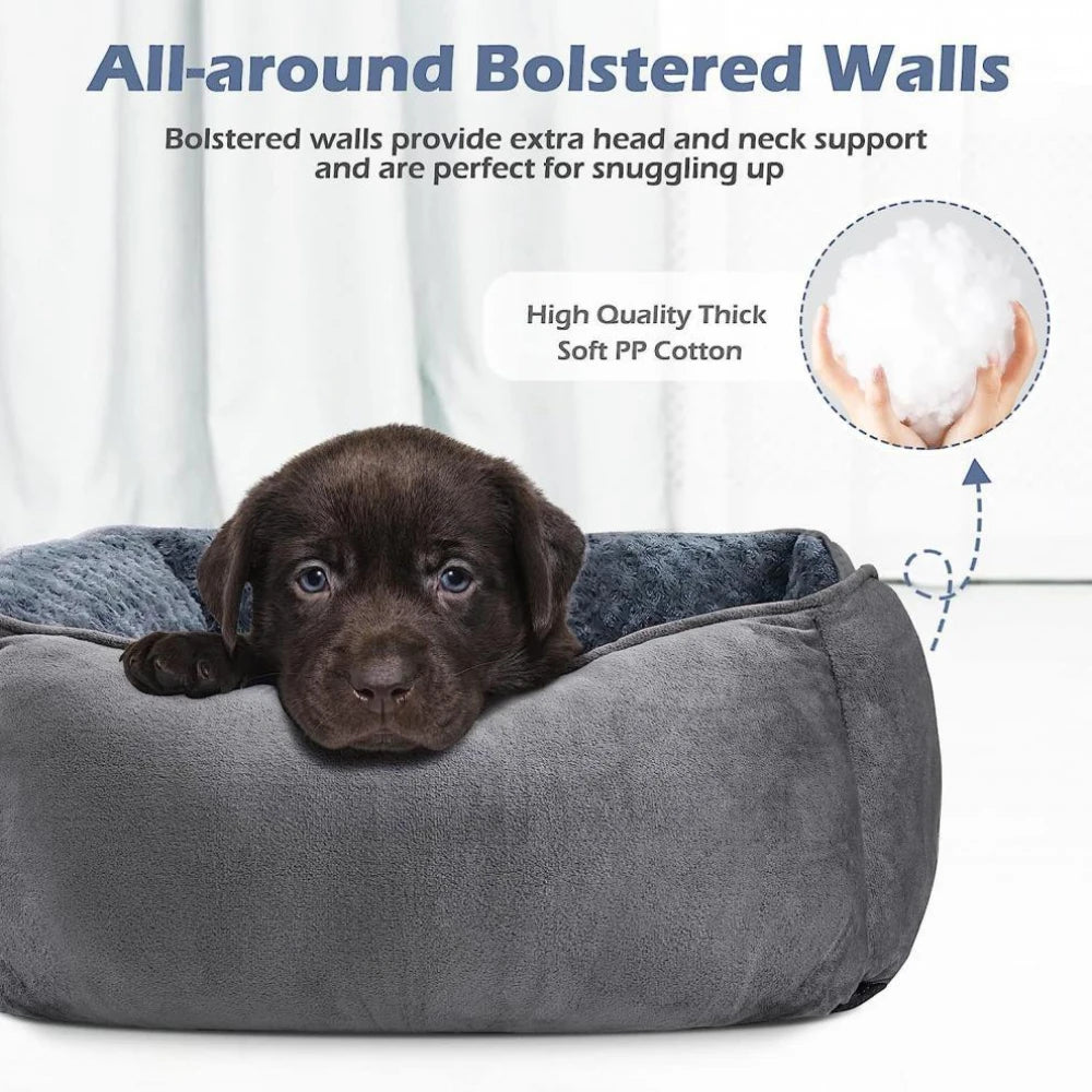 Cama Rectangular de Felpa BPEDT – Cálida y Acogedora para Invierno