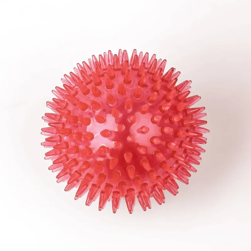 Pelota de goma TPR para perros – Limpieza dental y juego interactivo