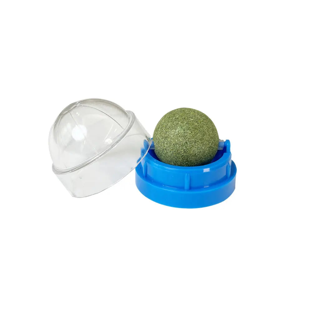 Pelota de hierba gatera natural adherible para gatos – Juguete y snack digestivo