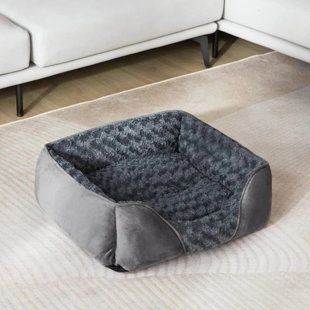 Cama Rectangular de Felpa BPEDT – Cálida y Acogedora para Invierno