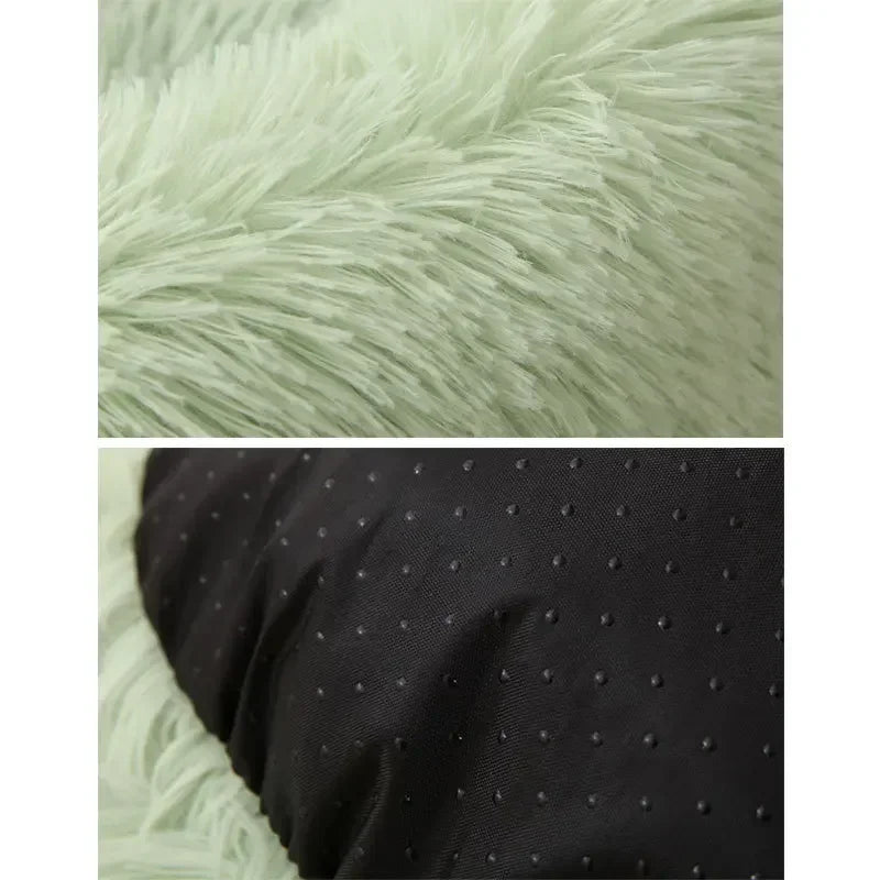 Cama Redonda de Felpa para Perros y Gatos BPEDT – Cálida, Suave y Antideslizante