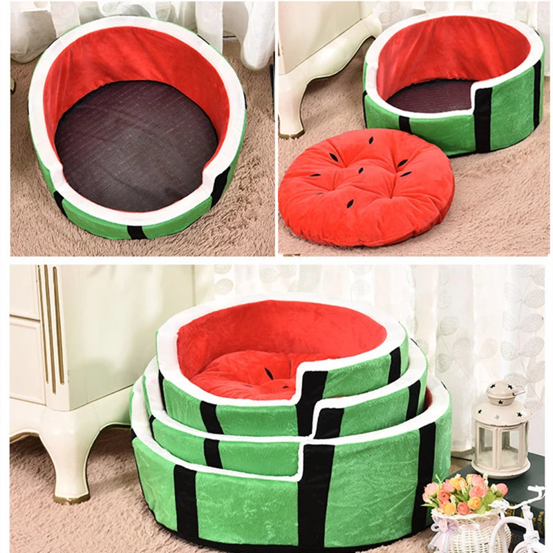 Cama Redonda para Perros y Gatos – Suave, Transpirable y Estampado Divertido
