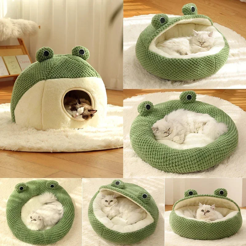 Cama Nido para Gatos BPEDT – Diseño Divertido en Forma de Rana