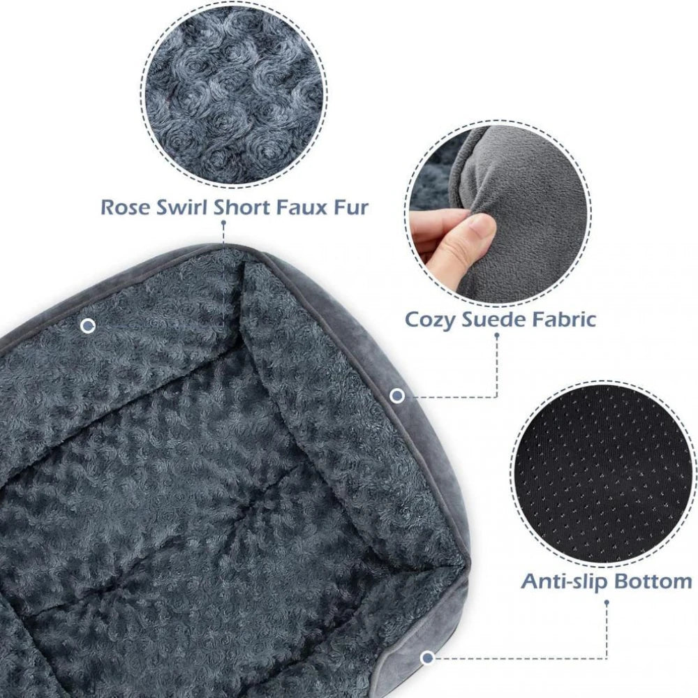 Cama Rectangular de Felpa BPEDT – Cálida y Acogedora para Invierno