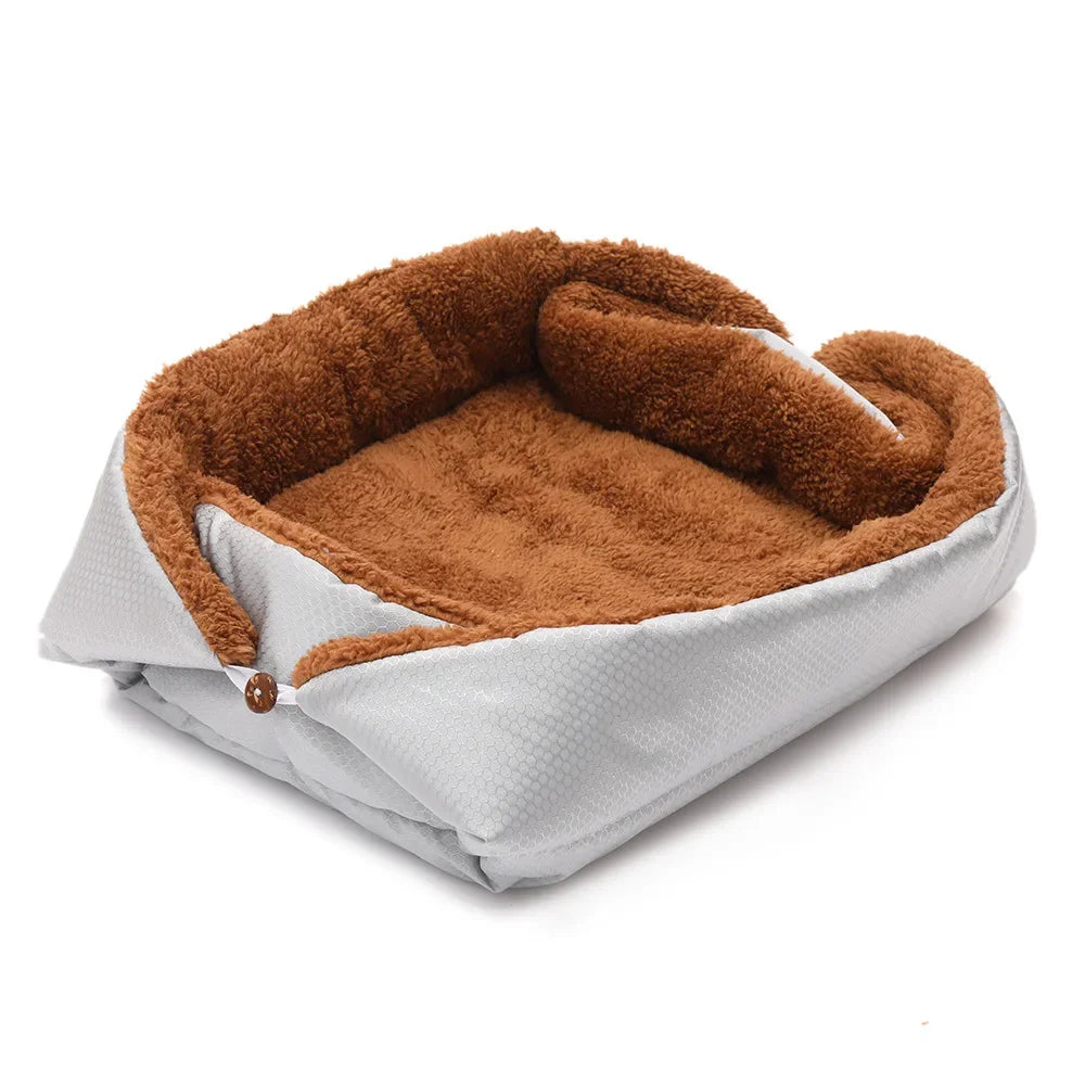 Cama Acolchada para Gatos y Perros Pequeños – Suave, Cálida y Antideslizante