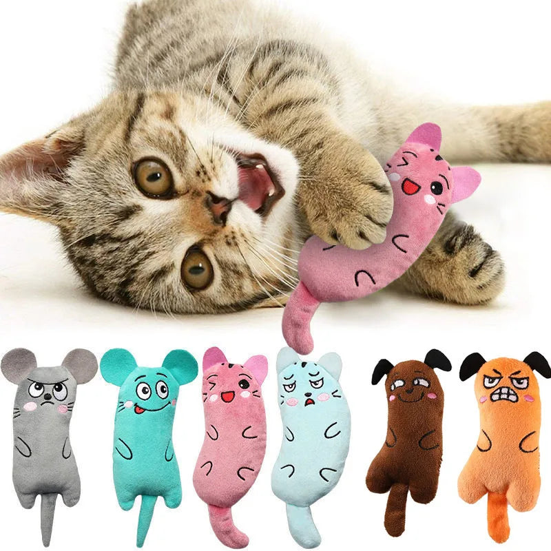 Juguete de peluche con catnip para gatos – Forma de animal y relleno de menta gatuna