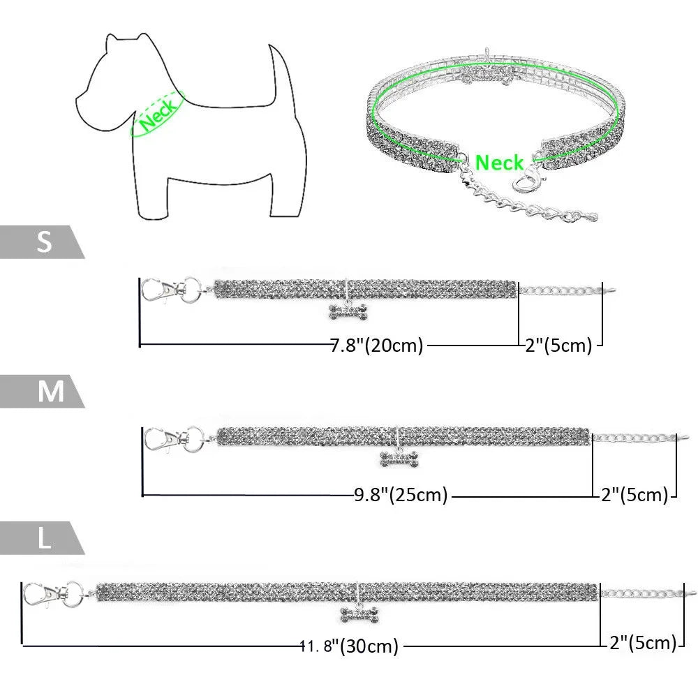 Collar Brillante con Diamantes de Imitación para Perros – Elegancia y brillo para tu mascota en cada paseo