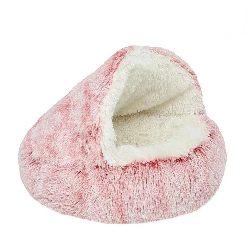 Cama Redonda de Felpa para Gatos y Perros Pequeños – Suavidad, calidez y confort en un diseño moderno y acogedor