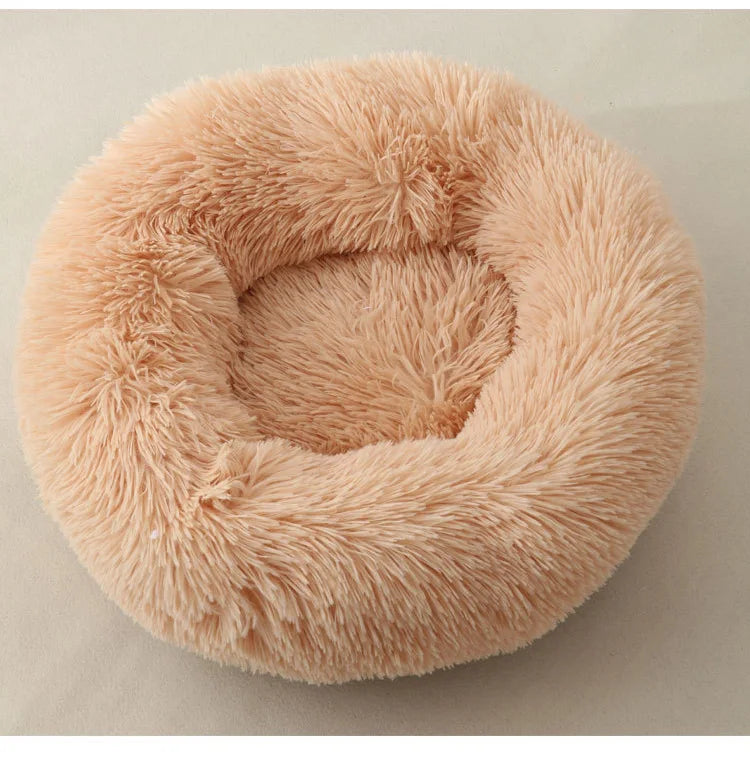 Cama Redonda de Felpa para Perros y Gatos BPEDT – Cálida, Suave y Antideslizante