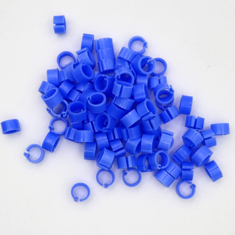 100 Piezas de aros para patas de aves en colores variados, plástico de alta calidad