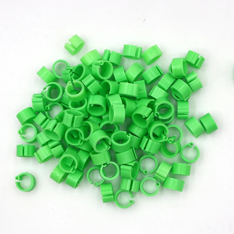 100 Piezas de aros para patas de aves en colores variados, plástico de alta calidad