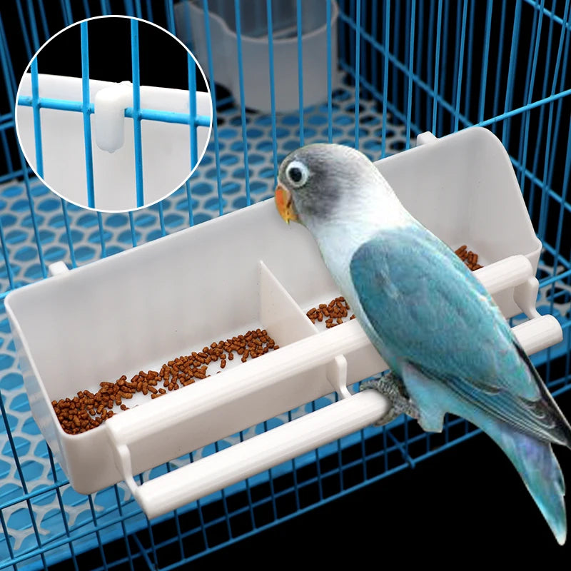 Comedero y bebedero para aves con diseño práctico 2 en 1