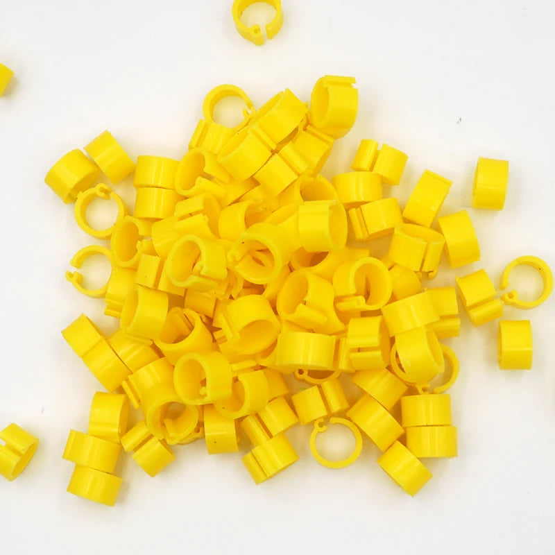 100 Piezas de aros para patas de aves en colores variados, plástico de alta calidad