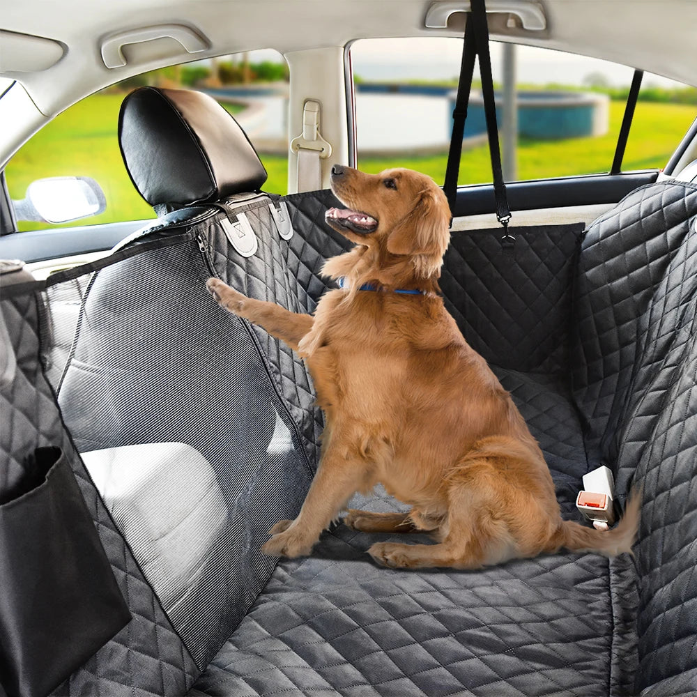 Funda impermeable y multifuncional para el asiento trasero del coche para perros y gatos
