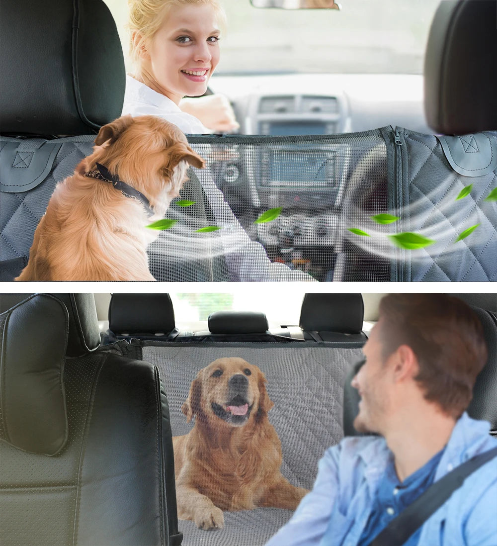 Funda impermeable y multifuncional para el asiento trasero del coche para perros y gatos