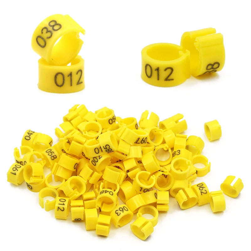 Anillos de pie para aves en diferentes colores, 100 piezas, accesorios de alta calidad para palomas y otras aves de criadero