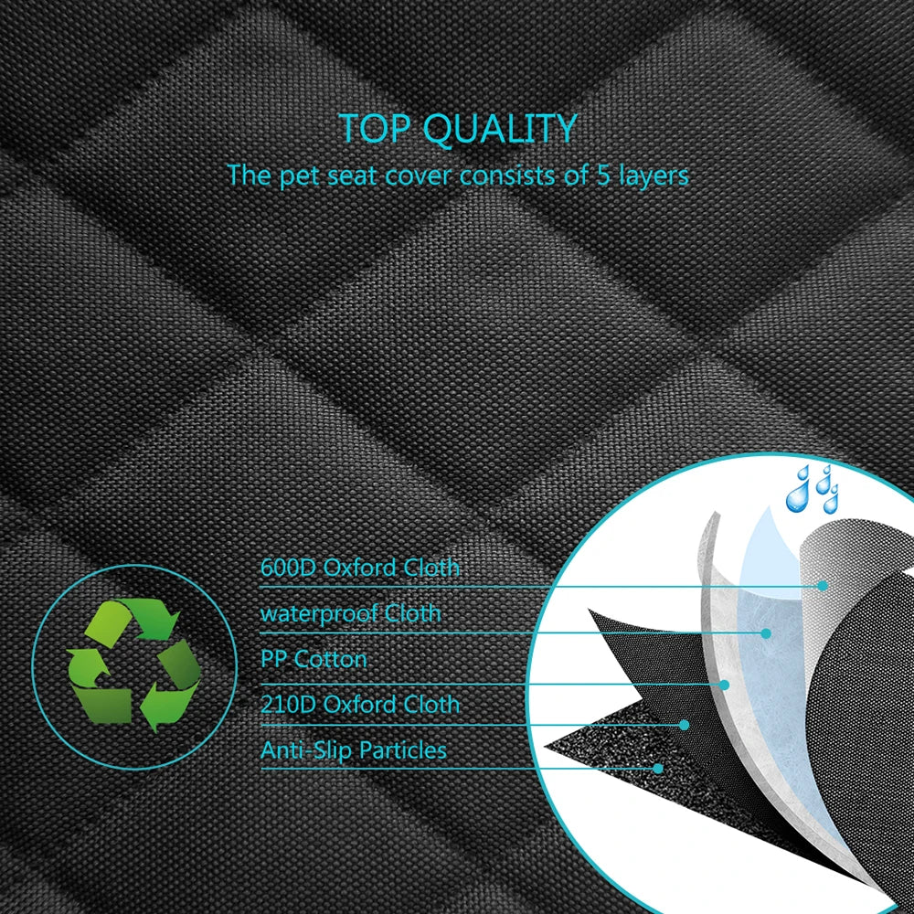 Funda de asiento impermeable para perros en coche de tamaño universal