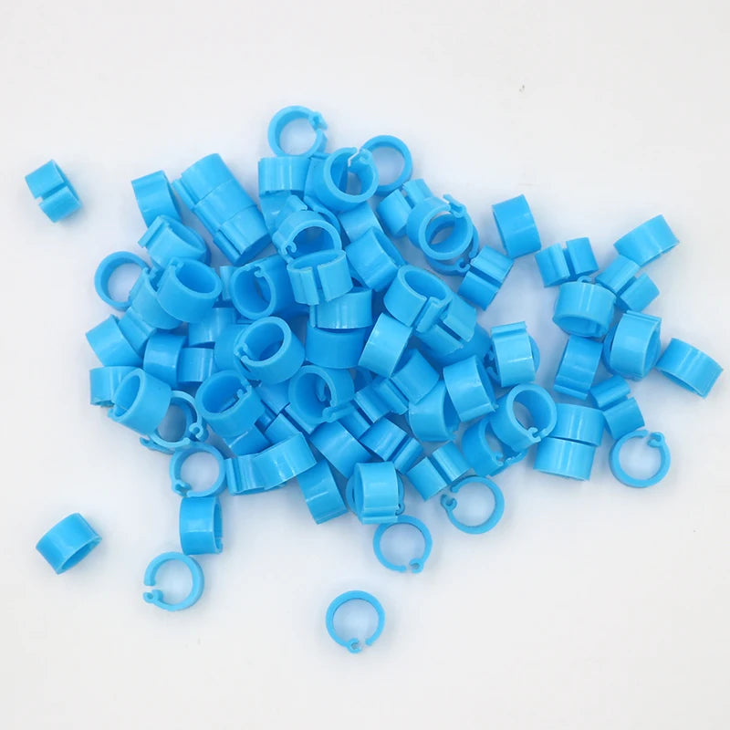 100 Piezas de aros para patas de aves en colores variados, plástico de alta calidad