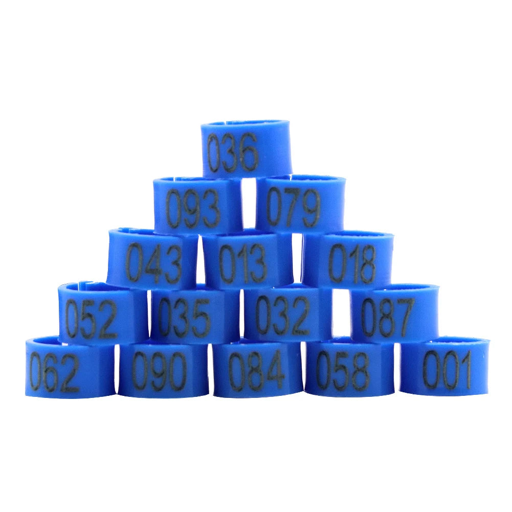 100 Piezas de aros para patas de aves de plástico con palabras para aves y ganado