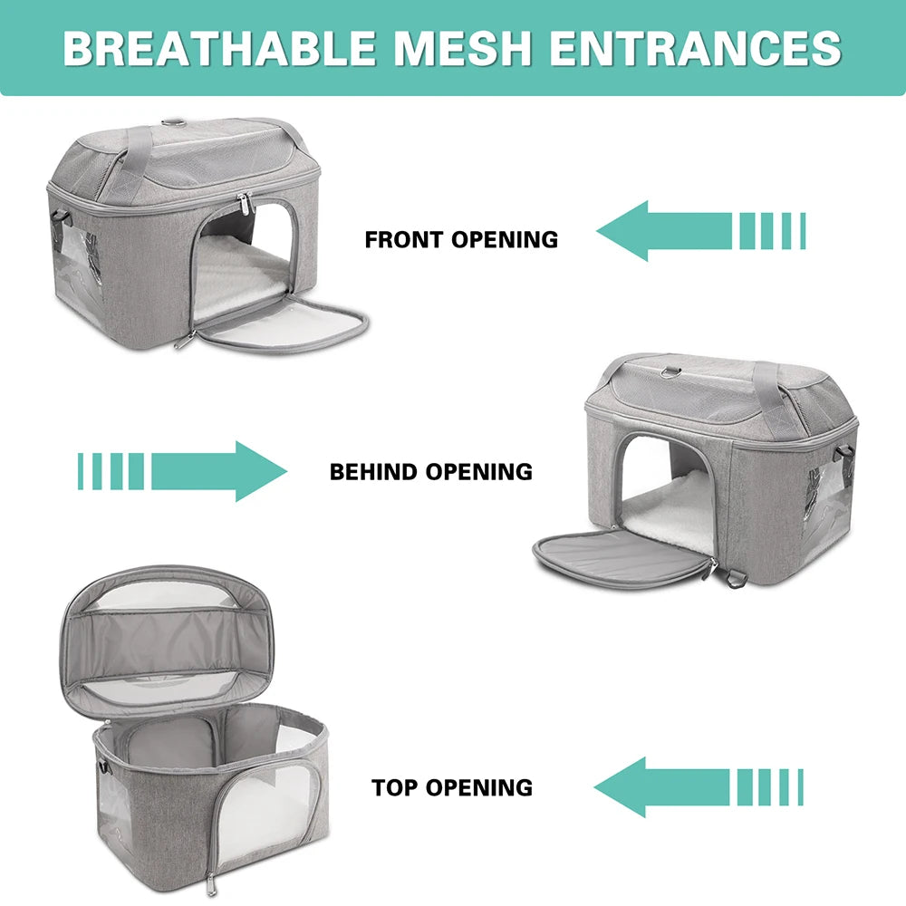 Transportín plegable para perros pequeños, duradero y a prueba de viento