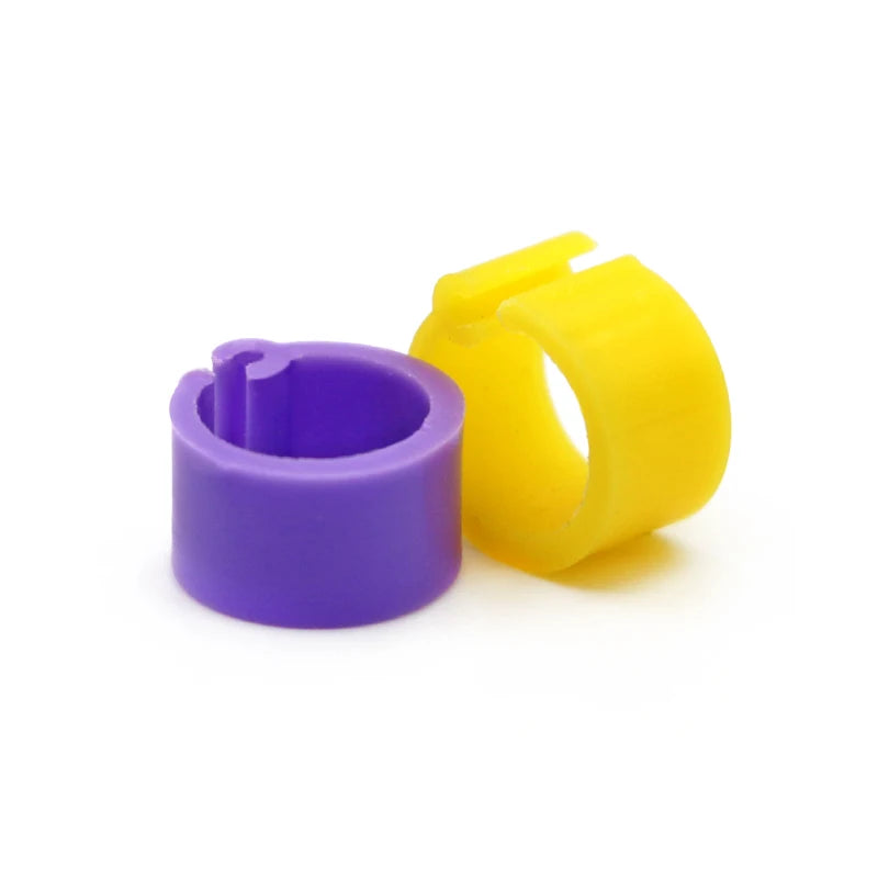 100 Piezas de aros para patas de aves en colores variados, plástico de alta calidad