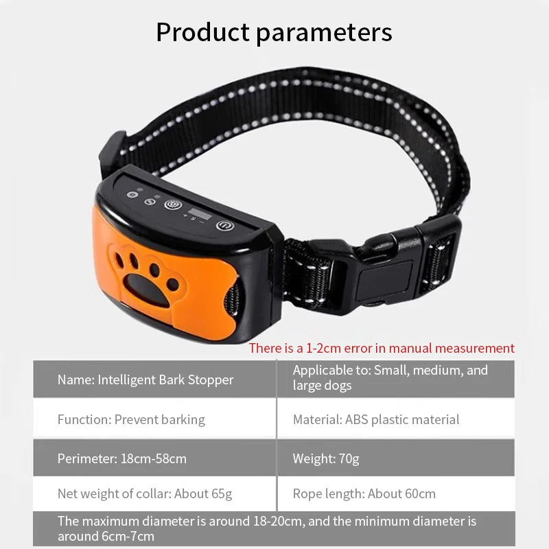 Collar de Entrenamiento para Perros con Funciones de Advertencia, Vibración y Sensibilidad Ajustable
