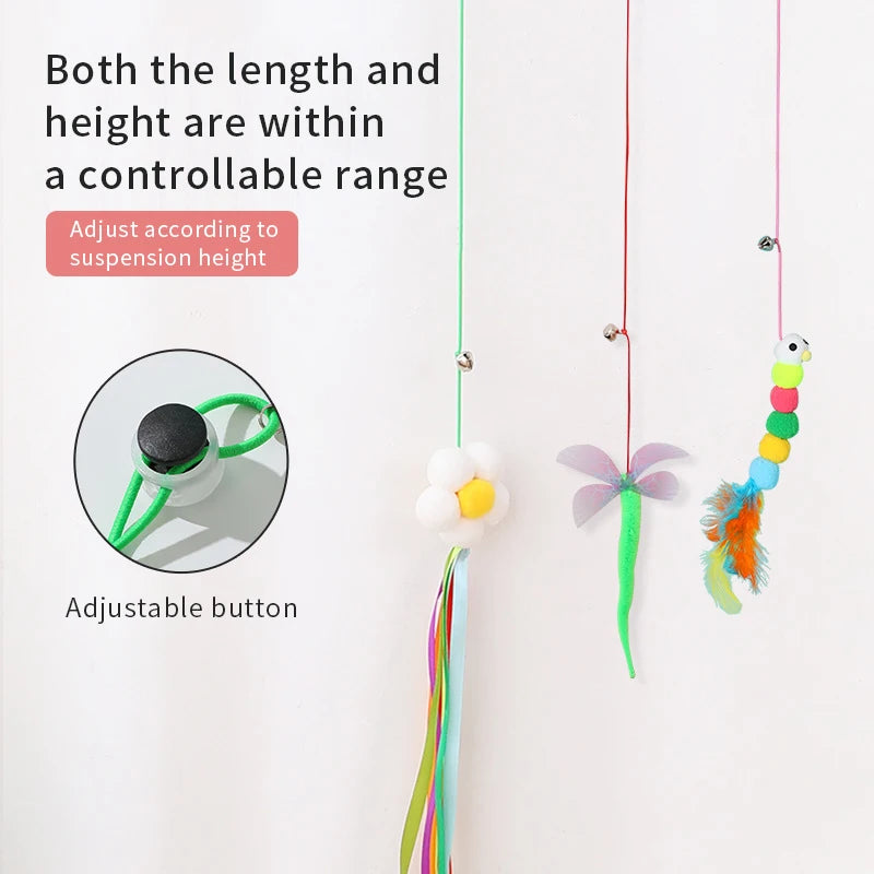 Juguete de Plumas para Gatos - Estimula y Diversión con Rope Elástico y Campana
