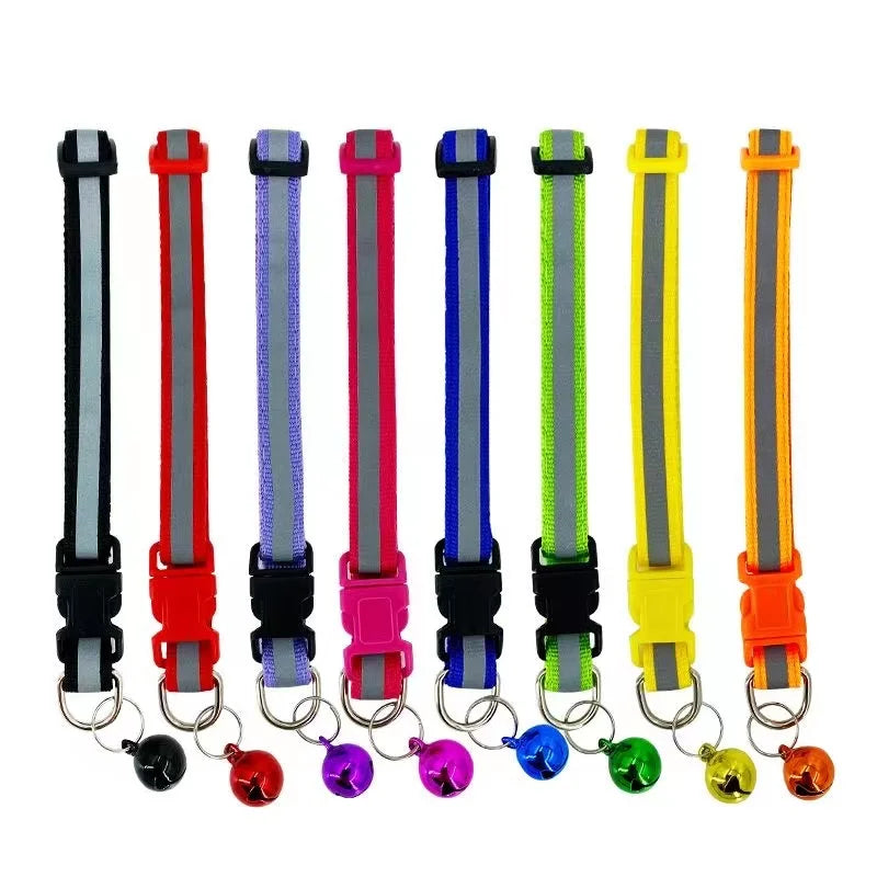 Collar Reflectante con Cascabel para Gatos – Ajustable, Seguro y Visibilidad Nocturna