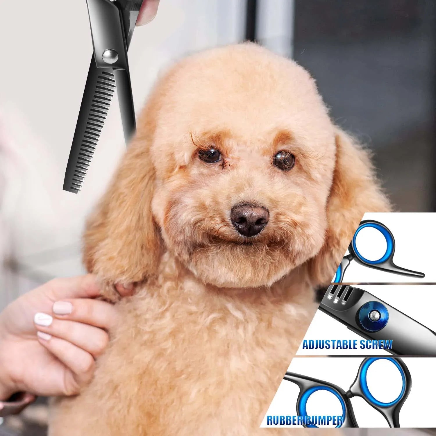 Tijeras de Grooming para Perros – Cuchilla Larga, Seguridad y Diseño Ergonómico