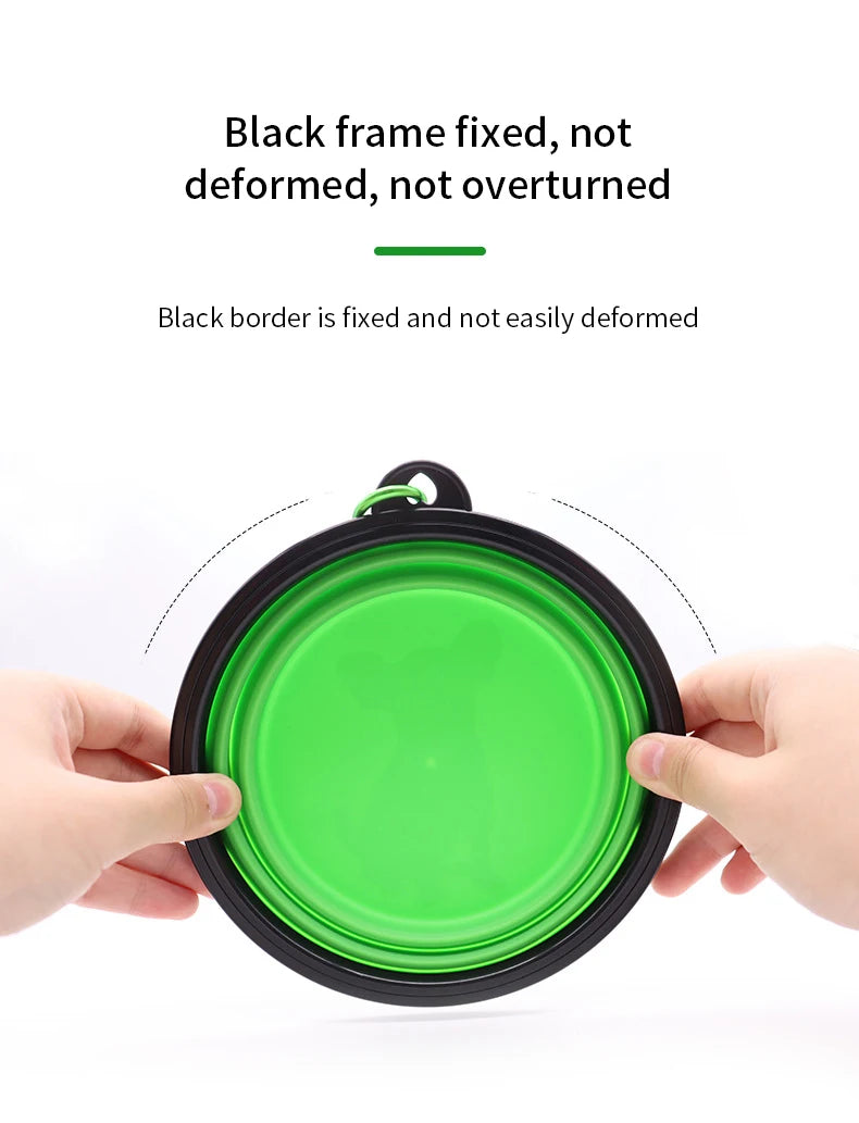 Cuenco Plegable para Perros en Silicona - Duradero, Anticaída y Multiusos