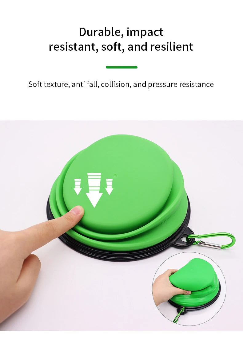 Cuenco Plegable para Perros en Silicona - Duradero, Anticaída y Multiusos