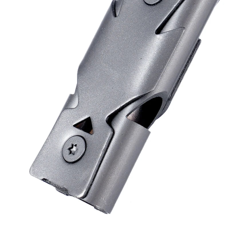 Silbato de aleación de aluminio de doble tubo para aves y actividades al aire libre