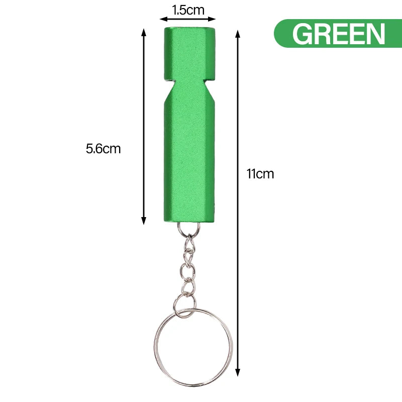 Silbato de entrenamiento para aves en acero inoxidable con acabado antioxidante portátil y llavero de emergencia