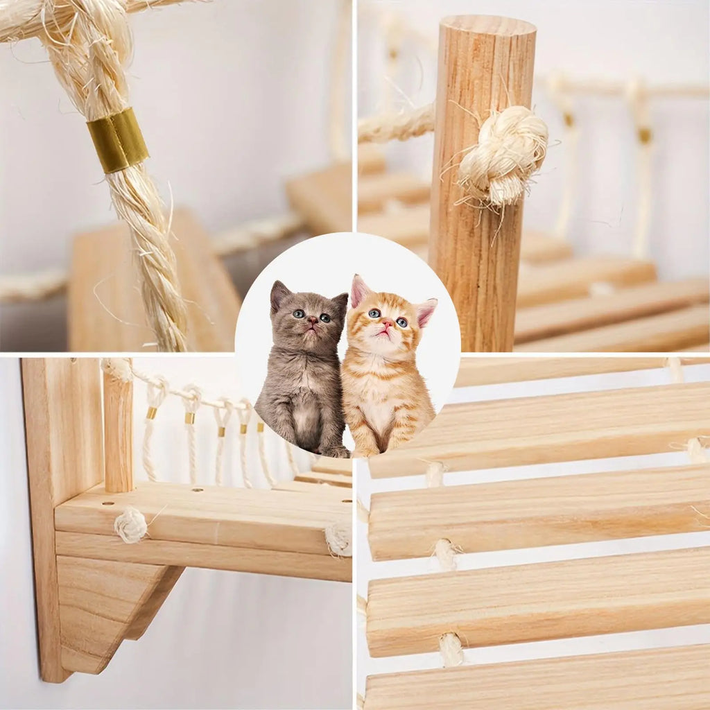 Puente y escalera de silicona para gatos con diseño resistente y largo para interior