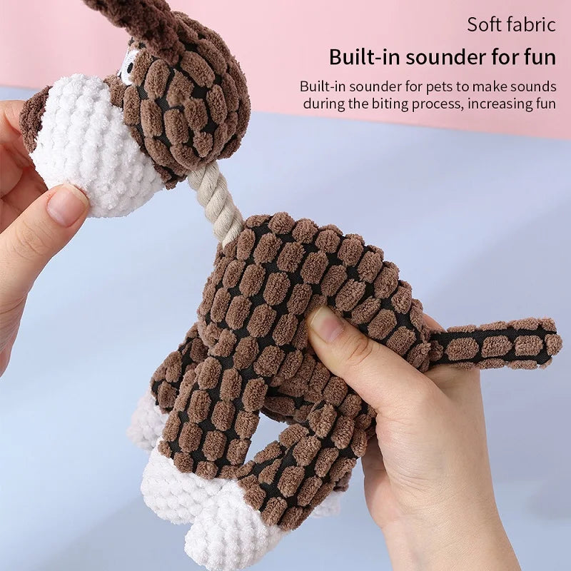 Juguete Mordedor para Perros en Cuero de Pana y Algodón PP