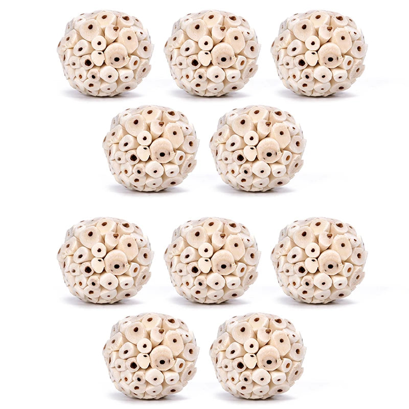 Pelota para roedores y aves, juguete natural de madera para masticar y jugar