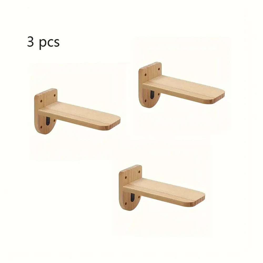 Escalera para gatos de madera con 3 niveles y soporte para pared
