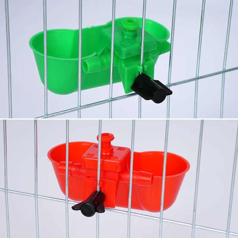 Bebedero automático para aves, conjunto de 10 cups de plástico con sistema de doble cuenco y tornillos
