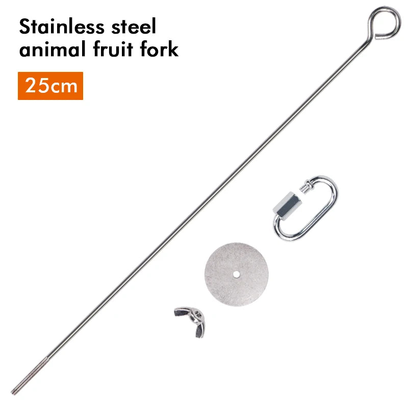 Tenedor de fruta de acero inoxidable para loros