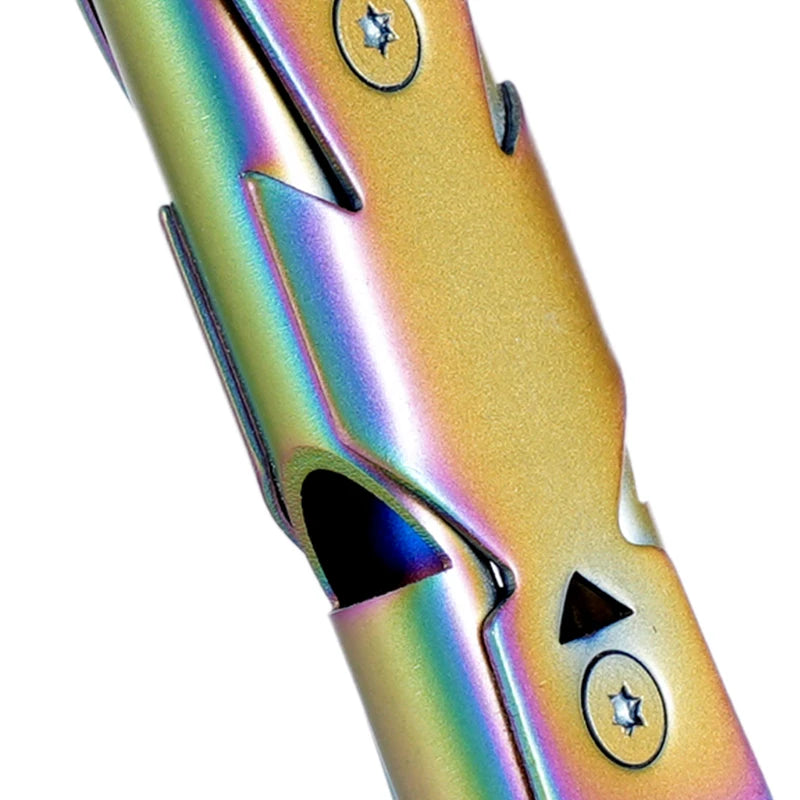 Silbato de aleación de aluminio de doble tubo para aves y actividades al aire libre