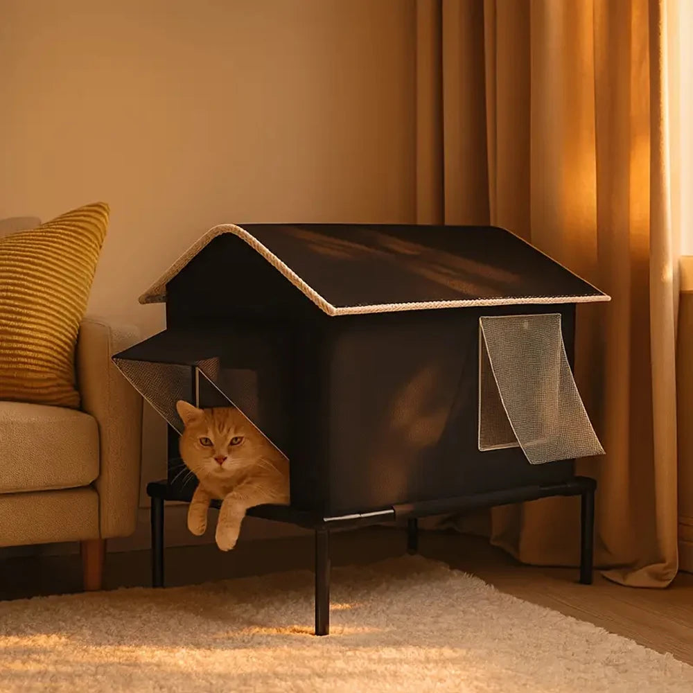 Casa para gatos impermeable y fácil de montar para uso exterior e interior