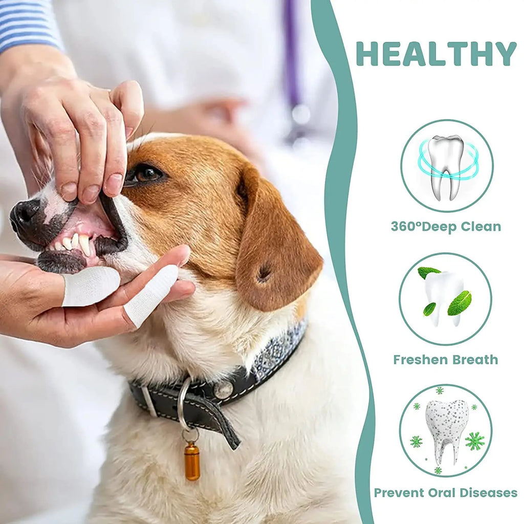 Set de Cepillos de Dedo para la Limpieza Dental de Perros y Gatos