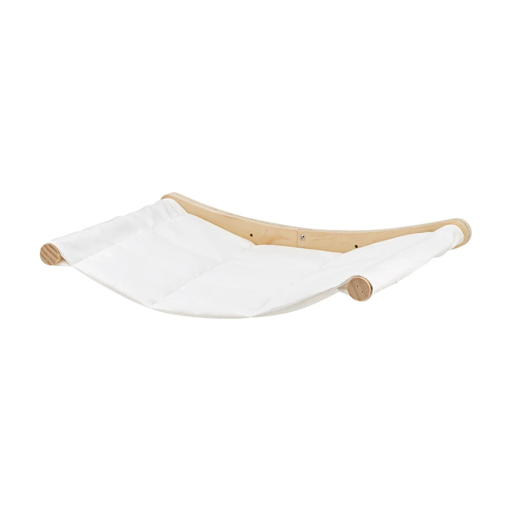 Cama de colgante para gatos con soporte de madera para descansar y observar